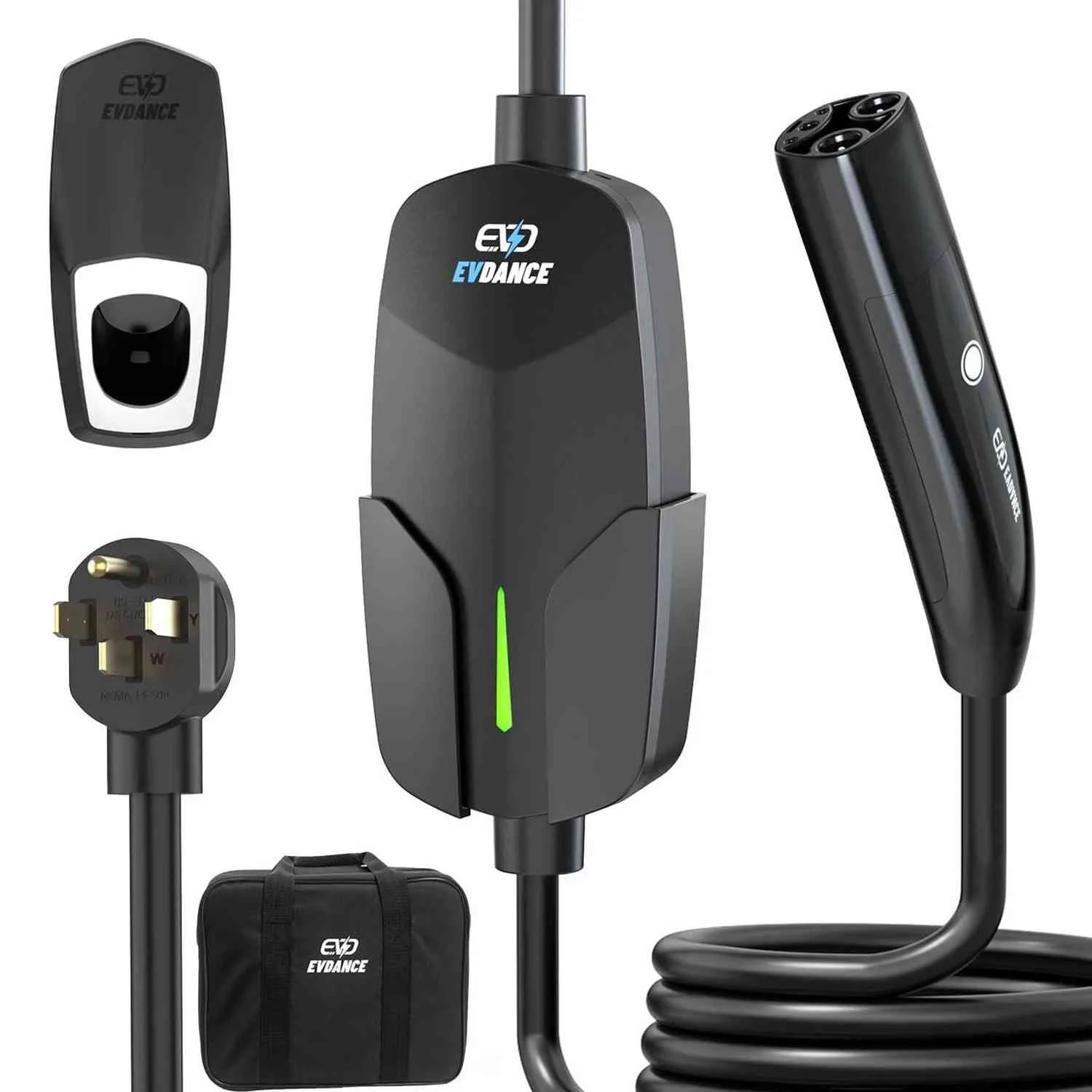 EVDANCE Tesla / NACS დამტენი — 32 A, 7.6 მ კაბელი